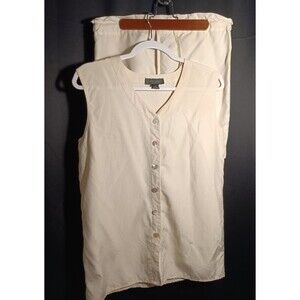 Vtg Silk House 100% Silk Ivory Tank & Shorts Set Women’s Small P 2‑Piece